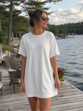 💕3/$25💕 Zara White T-Shirt Dress